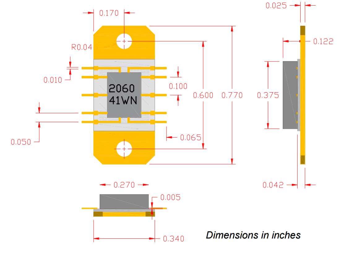 AM206041WN-SN-R ?L/S/C 波段寬帶功率放大器