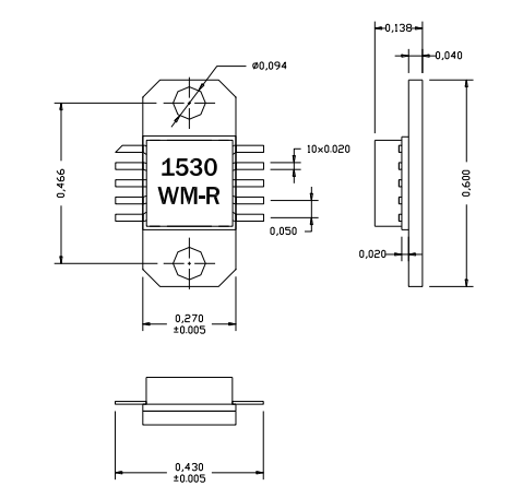 AM153040WM-EM-R L/S波段寬帶功率放大器