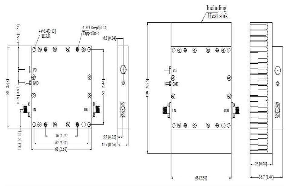 ?RFLUPA00M40GA寬帶功率放大器0.02 GHz – 3 GHz